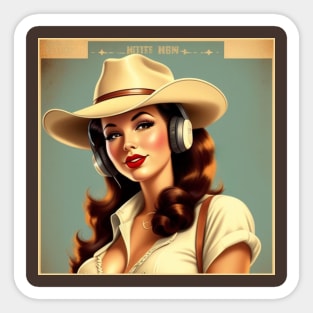 Country Music Cowgirl Retro Vintage Record Store Merch Sticker